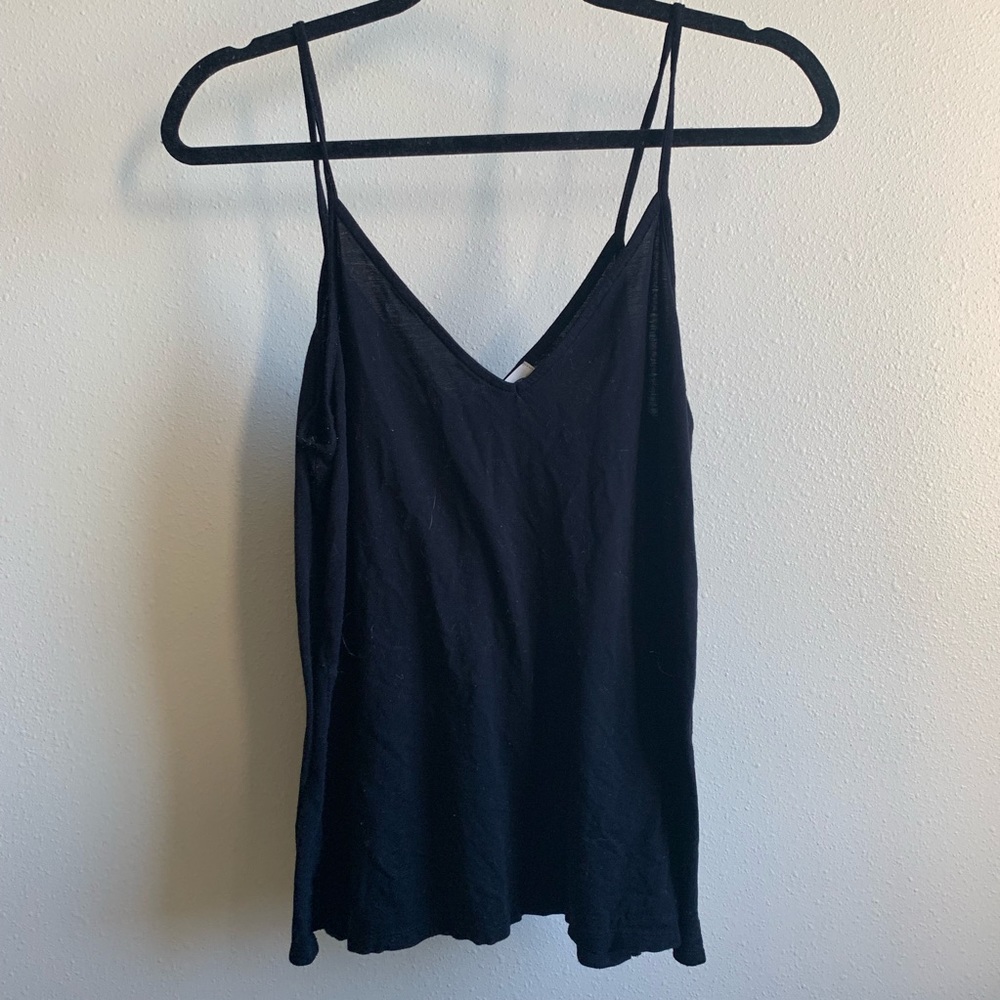 Loose black tank top